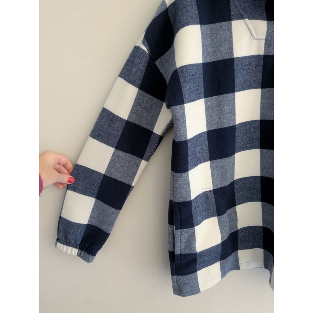 Vineyard Vines Buffalo Check Doubleface Funnel Neck Long Sleeve Pullover Size Sm - Picture 3 of 8